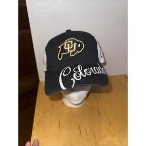 NEW Colorado CU Buffaloes Zephyr Black Adjustable Embroidered Hat Womens NWOT